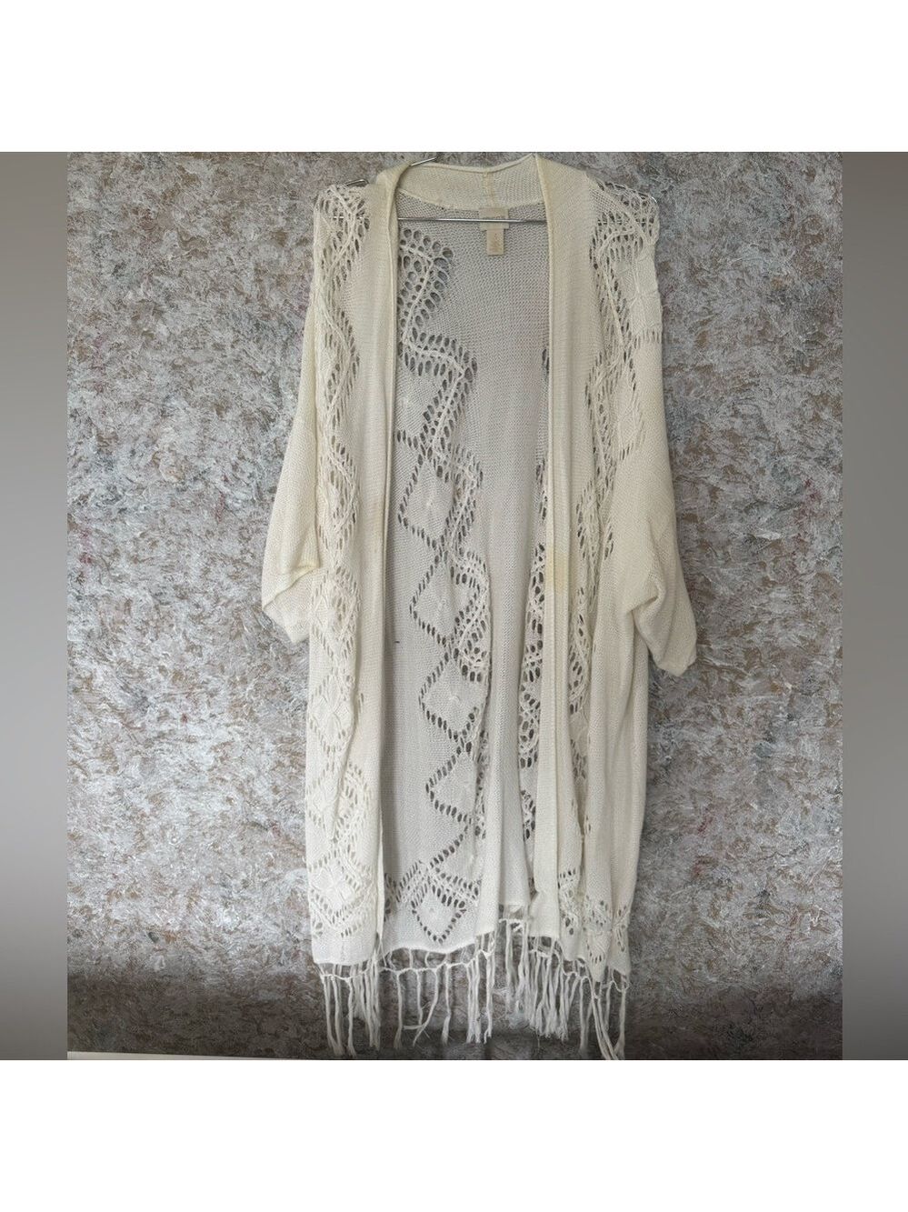 Chico's Cream Crochet Cardigan Sweater